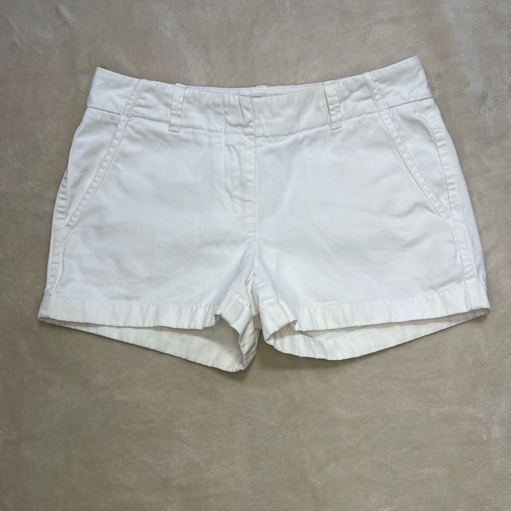 J.Crew White Chino Shorts Classic Twill Cotton Size 0